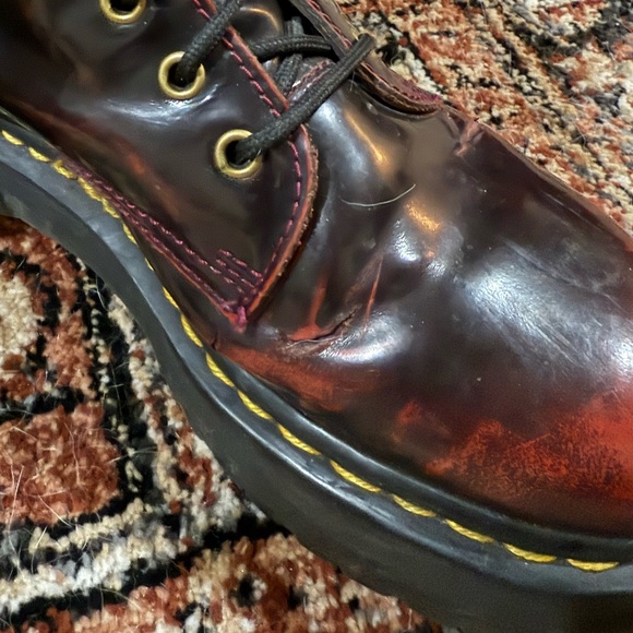 Dr. Martens Dark Red Leather Lace-Up Boots - Picture 5 of 10